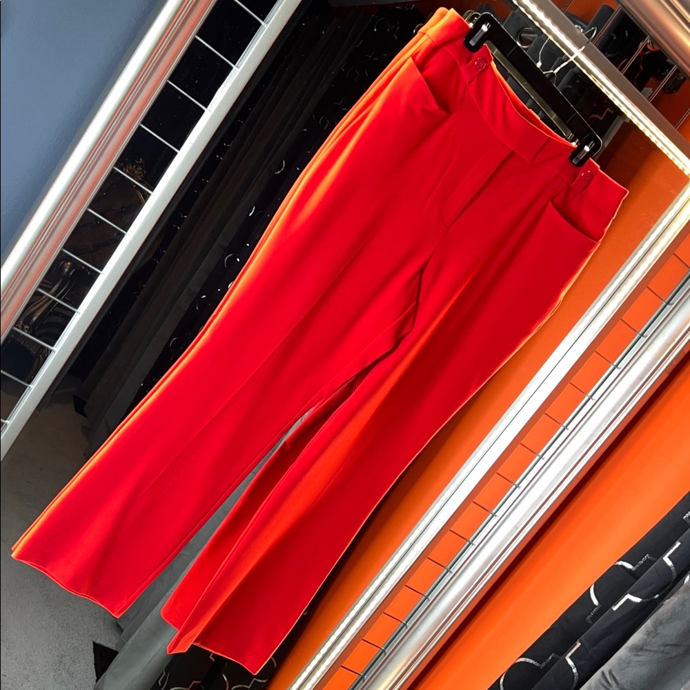 New York & Company High-Waisted Wide Leg Trouser in Bold Poppy 🍊